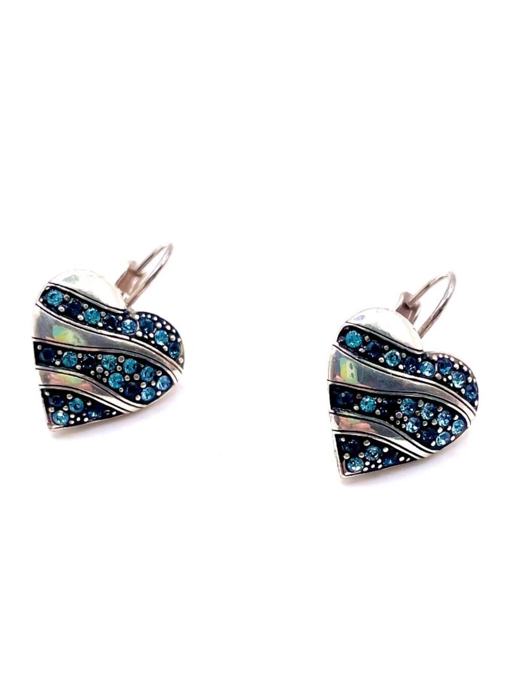 BRIGHTON CRYSTAL PASSAGE HEART LEVERBACK EARRINGS